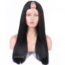 Silk Straight  U Part Wig Natural Color Middle Part Brazilian Human Hair Upart Wigs