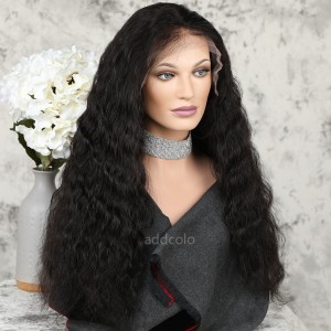 Human Hair 360 Lace Frontal Wigs Natural Color Brazilian Hair Natural Wavy Wig 