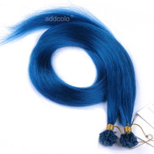 【Addcolo 10A】U Tip Hair Extensions Peruvian Hair #Blue Color 