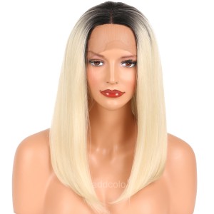 【Wigs】Synthetic Wigs #1B/#613 Ombre Color Straight Lace Front Wig 
