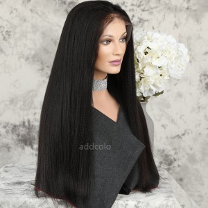 Silk Top Lace Front Wigs Italian Yaki Straight Human Hair Wigs For Black Women