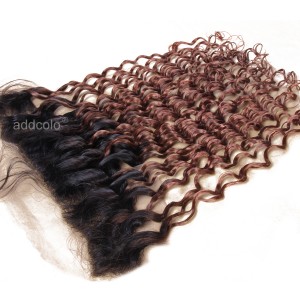 【Frontals】 13x4 Lace Frontal  #1B/#30 Ombre Color Malaysian Loose Curly Hair Frontal