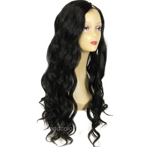 Natural Wave U Part Human Hair Wig Color #1 High Density U Part Wigs