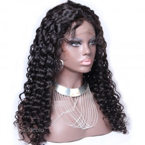 Glueless Lace Wigs Brazilian Deep Curly Human Hair Silk Base Lace Wig 