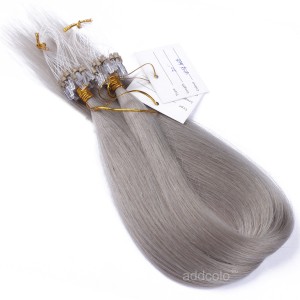 【Addcolo 10A】Micro Loop Hair Extensions Brazilian Hair #Gray Color