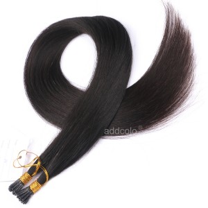 【Addcolo 10A】I Tip Hair Extensions Malaysian Hair Natural Black Color