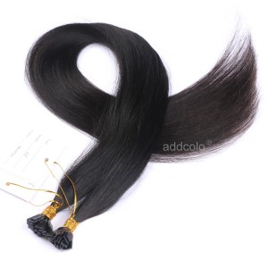 【Addcolo 10A】Flat Tip Hair Extensions Brazilian Hair Natural Black Color 