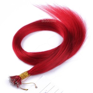 【Addcolo 10A】Nano Hair Extensions Malaysian Hair #Red Color 