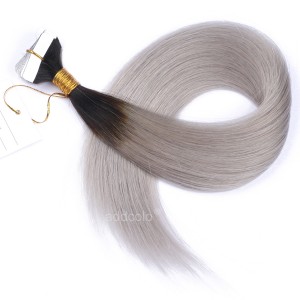 【Addcolo 10A】Tape In Hair Extensions Malaysian Hair #2/Gray Ombre Color