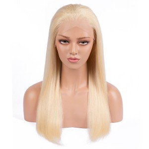 Brazilian Hair Lace Front Wigs Straight Blonde Color #613 Human Hair Wigs 