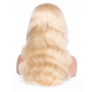 Human Hair Wigs Body Wave Blonde Color #613 Natural Hairline Full Lace Wigs 