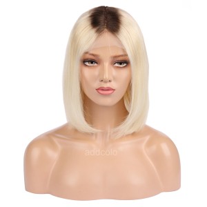 Ombre Blonde #613 Best Fashion Straight Human Hair Bob Wigs