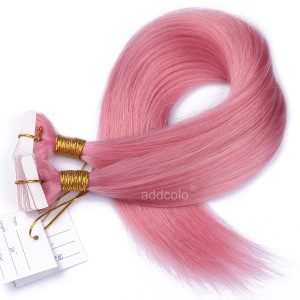 【Addcolo 10A】Tape In Hair Extensions Brazilian Hair #Pink Color