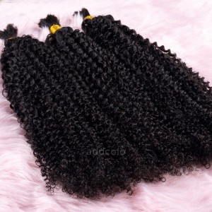 【Addcolo 8A】Bulk Human Hair for Braiding Kinky Curly Natural Black Long Hair