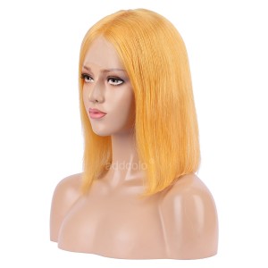 Apricot Yellow Lace Front Wigs Bob Straight & Wavy 2020 Summer Colorful Trendy Wigs