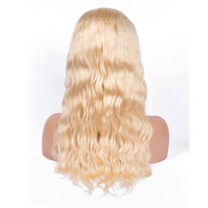 Natural Hairline Lace Front Wigs Blonde Color #613 Natural Wavy Human Hair Wigs