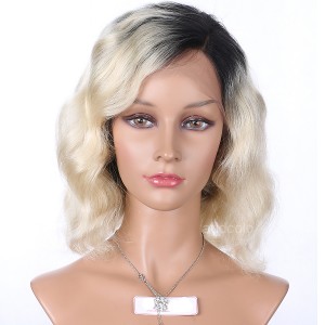 Full Lace Wig Brazilian Hair Bob Wig Ombre Color #1B T #613