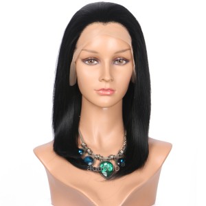 【Wigs】Synthetic Wigs Straight Black Lace Front Wig 