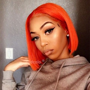 Carrot Orange Lace Front Wigs Bob Straight & Wavy 2020 Summer Colorful Trendy Wigs  