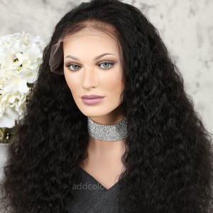 Human Hair Lace Front Wigs Natural Color Brazilian Hair Deep Wave Wig 