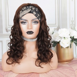 Human Hair Head Band Wigs Loose Wave Machine Made Wigs