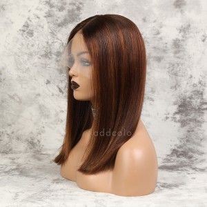 Elyse HD Lace Virgin Hair Lace Front Wigs #Dark Orange/30 Highlights