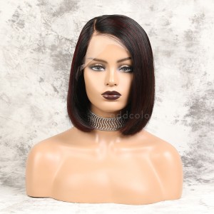 Evelyn Virgin Hair Lace Front Wigs #1B/99J Balayage