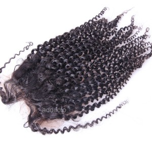 【Closures】Hair Closure Brazilian Human Hair Kinky Curly 4"x4" Lace Closure