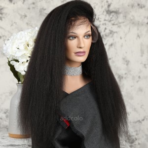 African American Full Lace Wigs Kinky Straight Human Hair Silk Base Wigs For Black Women
