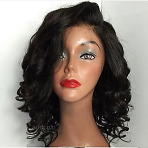 Human Hair Wigs For Black Women Glueless Curly Lace Wigs with Side Part 8-26inch