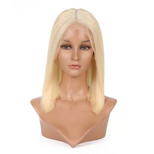 #613 Blonde Human Hair Wigs Instock Bob Straight Blonde Full Lace Wigs