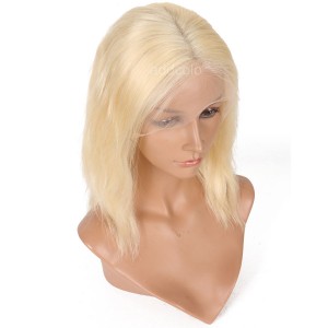 #613 Blonde Human Hair Wigs Instock Bob Wavy Blonde 13*6 Lace Front Wigs