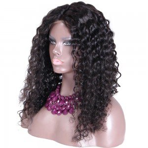 High Quality Human Hair Wigs Loose Curly Middle Part Glueless Silk Base Wigs