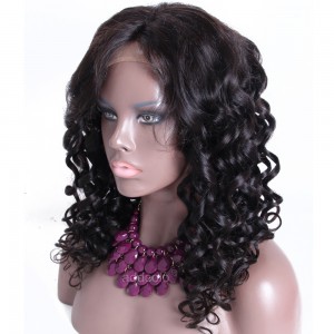Glueless Human Hair Wigs Middle Part Loose Wave Natural Silk Base Lace Wigs