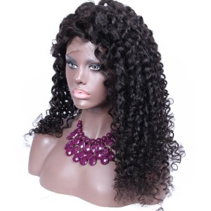Silk Base Wigs Tight Curly 180% Heavy Density Human Hair Wigs With Baby Hair