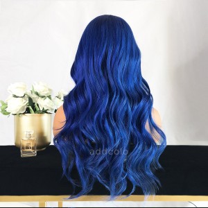 Victoria Remy Hair Lace Front Wigs Bright Blue