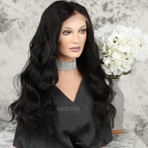 Human Hair Full Lace Wigs Natural Color Brazilian Hair Loose Wave Wig 