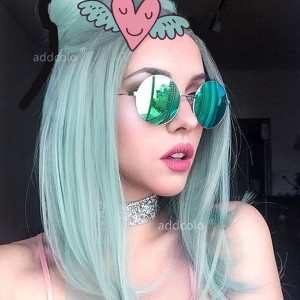 Mint Green Lace Front Wigs Bob Straight & Wavy 2020 Summer Colorful Trendy Wigs