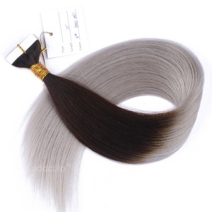 【Addcolo 10A】Tape In Hair Extensions Peruvian Hair #4/Gray Ombre color
