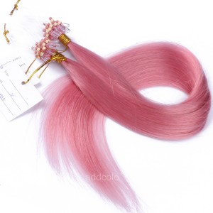 【Addcolo 10A】Micro Loop Hair Extensions Brazilian Hair #Pink Color