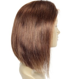 【Wigs】Human Hair Lace Wig Brazilian Hair Straight Bob Wig Color #4