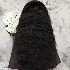 Natural Wavy Human Hair Half Wigs Natural Color Brazilian Hair Machine Made Wigs