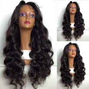 Human Hair Full Lace Wigs Natural Color Brazilian Hair Loose Body Wave Wig