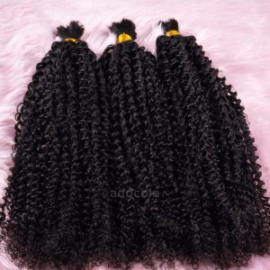 【Addcolo 8A】Bulk Human Hair for Braiding Kinky Curly Natural Black Long Hair