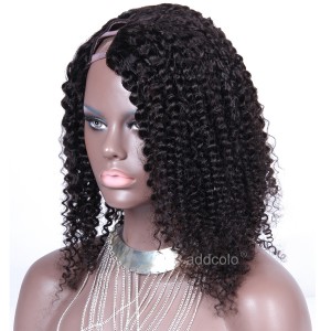  Brazilian Right Part U Part Wig Human Hair Natural Color Kinky Curly Upart Wig