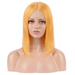 Apricot Yellow Lace Front Wigs Bob Straight & Wavy 2020 Summer Colorful Trendy Wigs