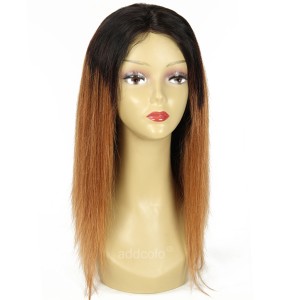 【Wigs】Lace Front Full Lace Wig Brazilian Hair Straight Wig #1B/#30 Ombre Color