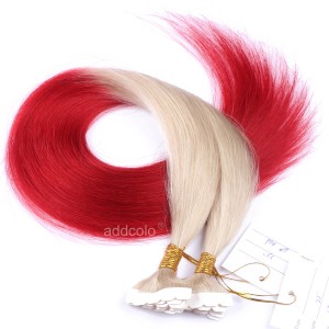【Addcolo 10A】Tape In Hair Extensions Brazilian Hair #60/#Red Ombre Color