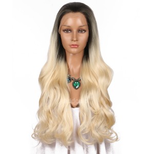 【Wigs】Synthetic Wigs Super Wavy #8/#613 Ombre Color Lace Front Wig 