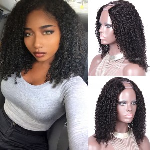 150% Heavy Density Tight Curly U Part Wig Human Hair Wigs For Black Women